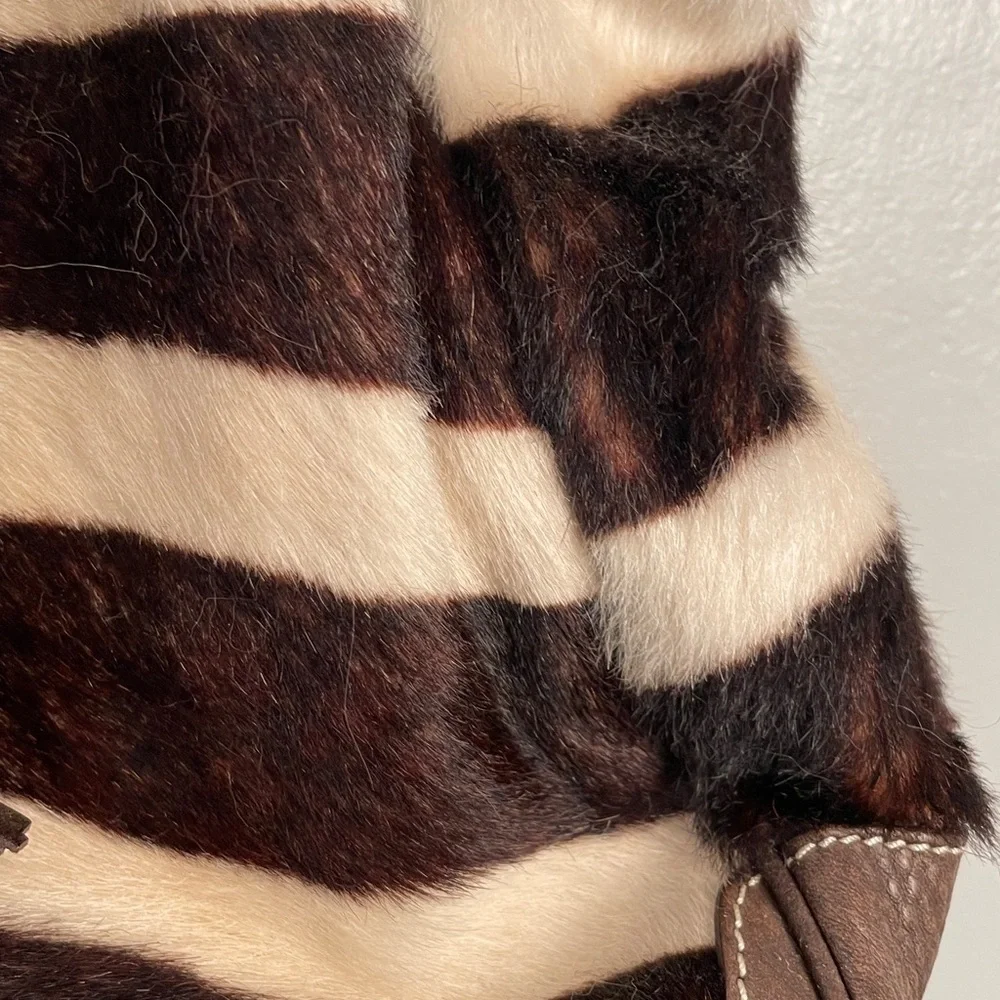 Rare Dooney & Bourke Boldrini Selleria Italian Leather Calf Hair Shoulder Bag